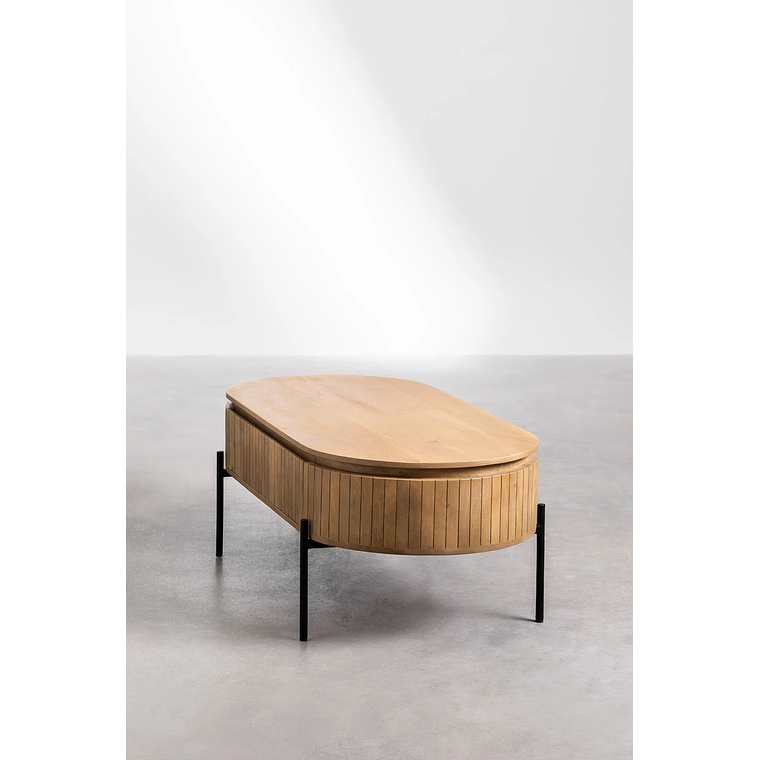 Mesa de Centro en Madera de Mango Analis color madera natural 130 cm 3