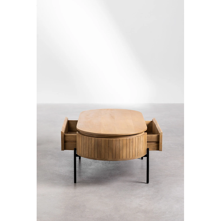 Mesa de Centro en Madera de Mango Analis color madera natural 130 cm 4