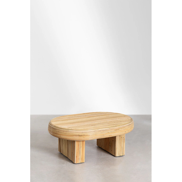 Mesa de Centro Ovalada en Ratán Zerfe 80 cm 3