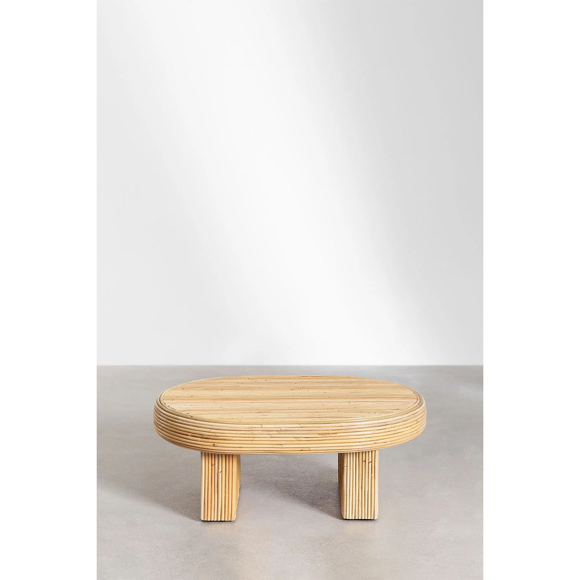 Mesa de Centro Ovalada en Ratán Zerfe 80 cm 4