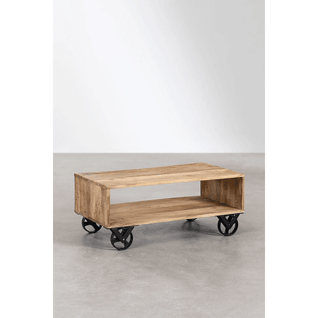 Mesa de Centro en Madera de Mango con Ruedas Olson 85 cm