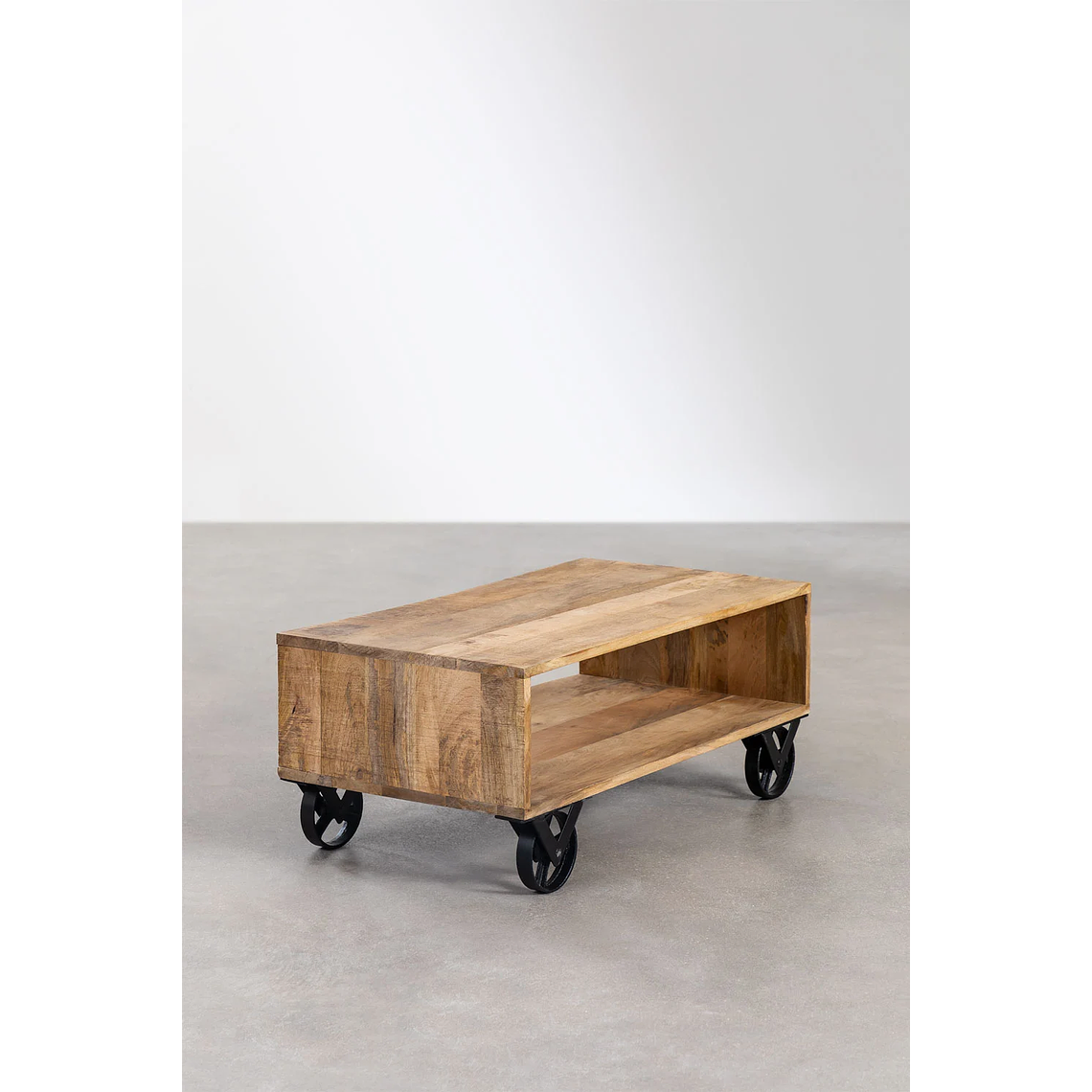 Mesa de Centro en Madera de Mango con Ruedas Olson 85 cm 2