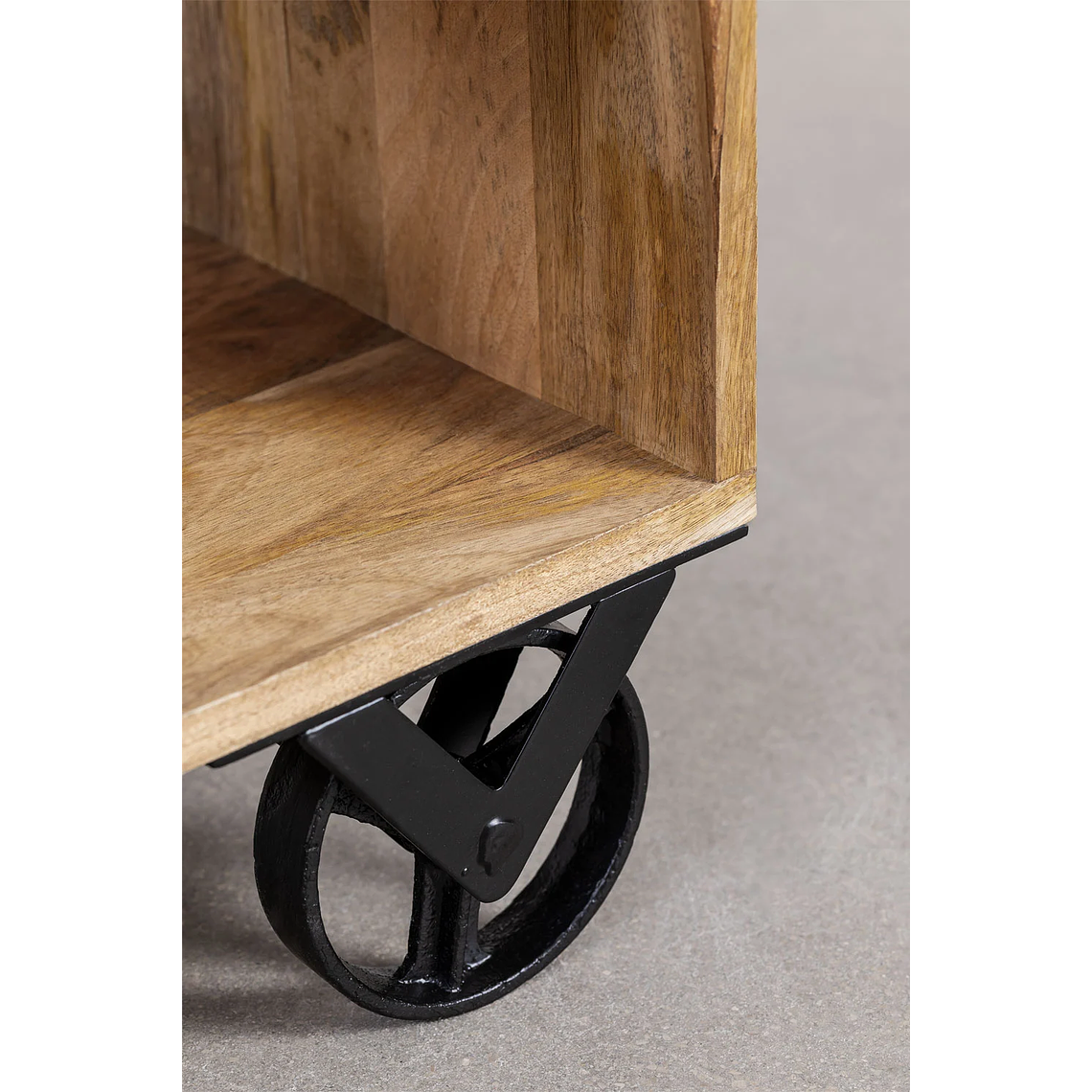 Mesa de Centro en Madera de Mango con Ruedas Olson 85 cm 5