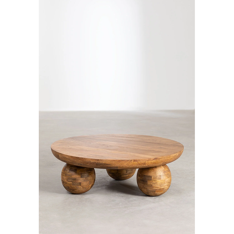 Mesa de Centro en Madera de Mango Cotia color madera oscura 90 cm 2