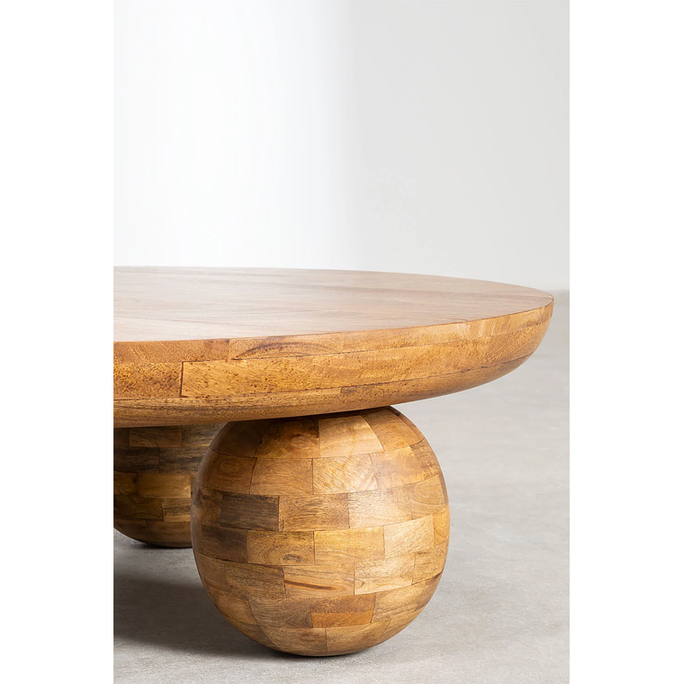 Mesa de Centro en Madera de Mango Cotia color madera oscura 90 cm 5