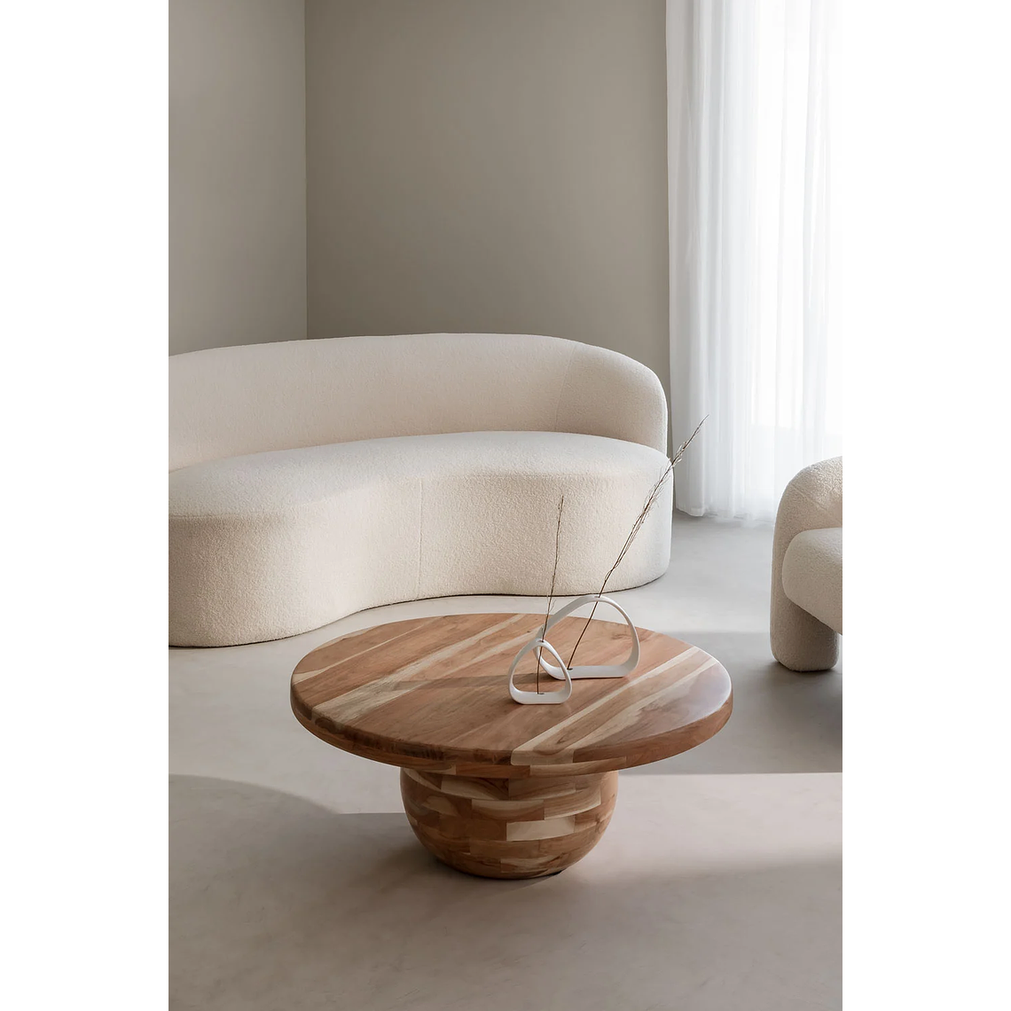 Mesa de Centro en Madera de Acacia (Ø90 cm) Dalen 1