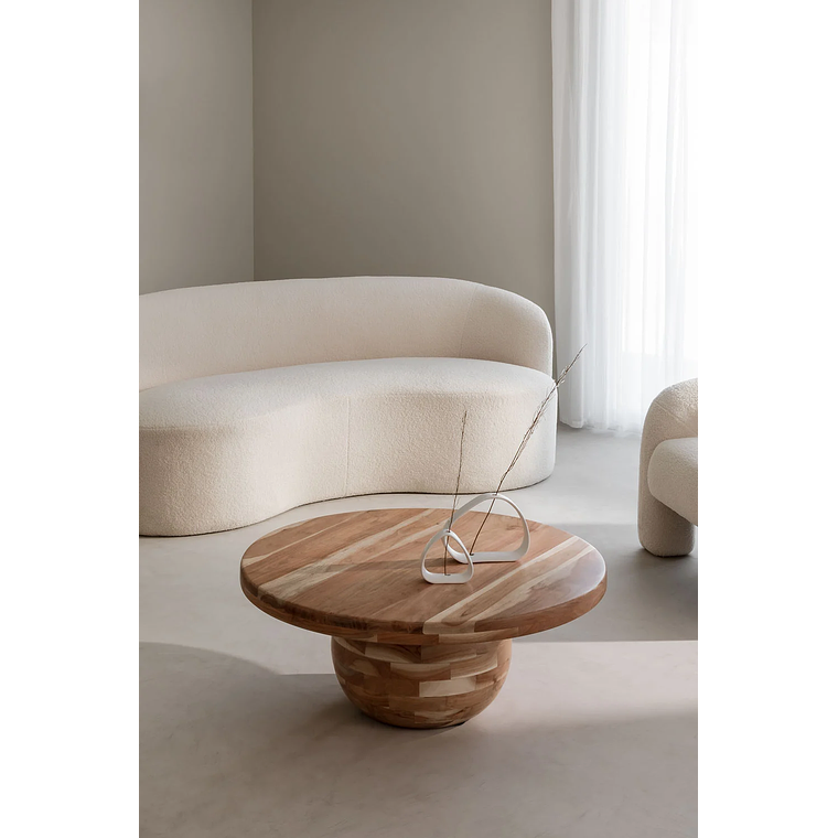 Mesa de Centro en Madera de Acacia (Ø90 cm) Dalen 1