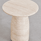 Mesa lateral redonda en cemento look travertino 50 cm Grebik - Miniatura 3