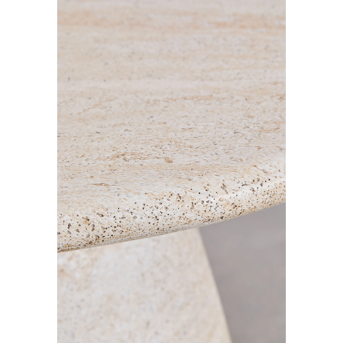 Mesa lateral redonda en cemento look travertino 50 cm Grebik 4