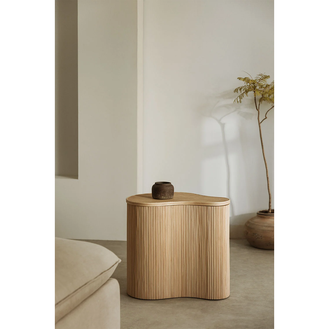 Mesa lateral con Almacenaje en Ratán 47 cm Carmie 1