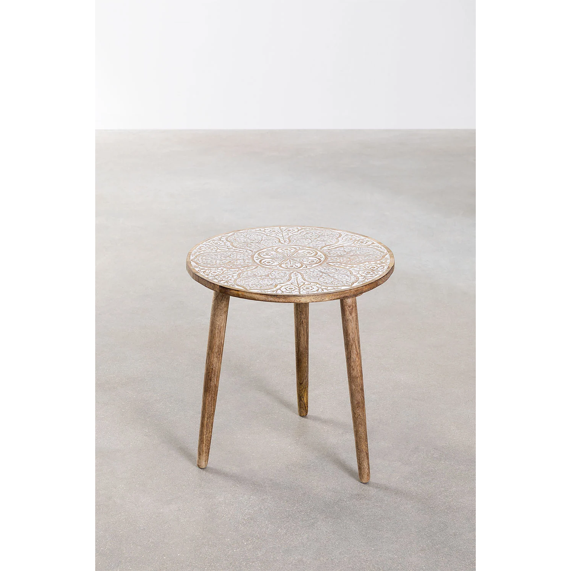 Mesa lateral redonda en madera de mango (Ø45 cm) Tienga 2