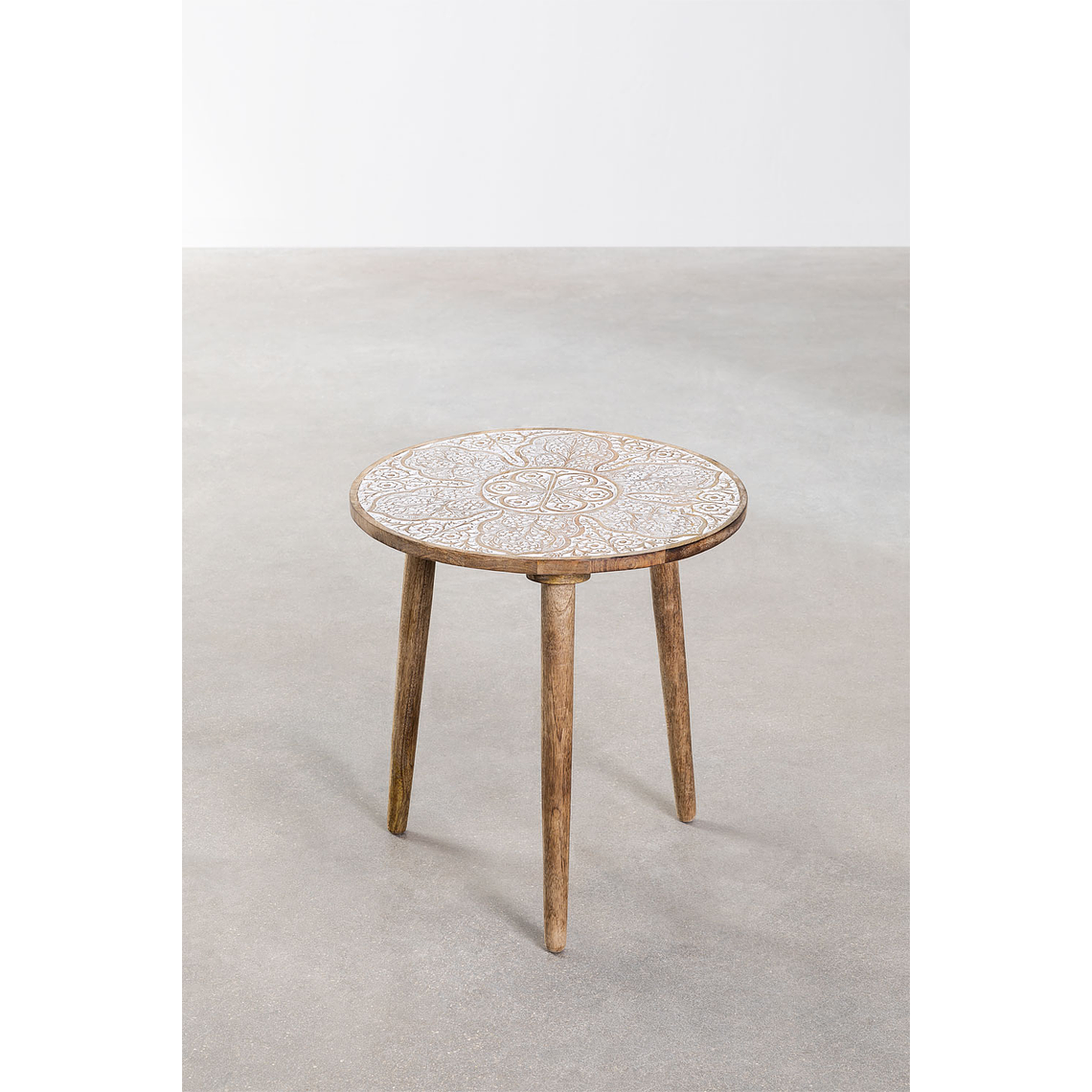 Mesa lateral redonda en madera de mango (Ø45 cm) Tienga 3