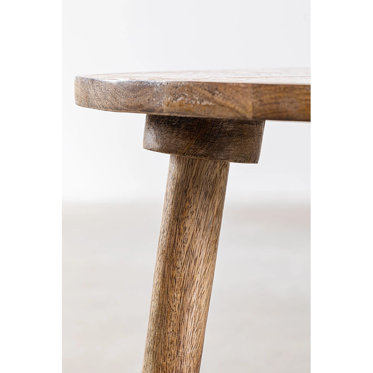 Mesa lateral redonda en madera de mango (Ø45 cm) Tienga 5