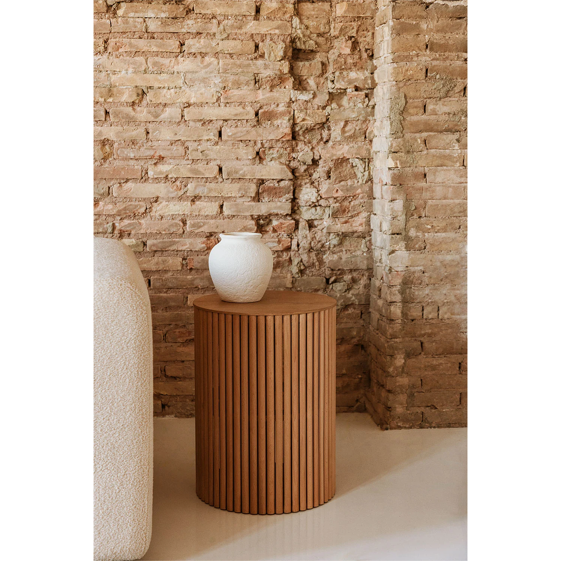 Mesa lateral Redonda en Madera (Ø40 cm) Belmira 1