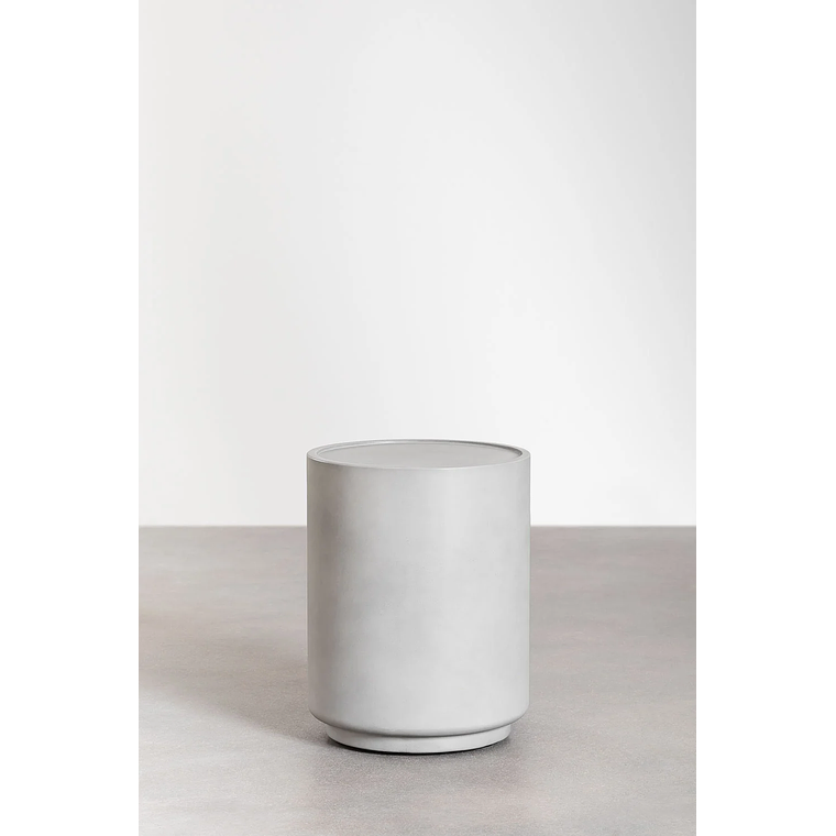 Mesa lateral Redonda de Cemento Gris Arena (Ø35 cm) Darwys 2