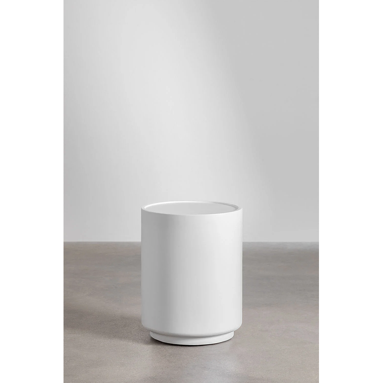 Mesa lateral Redonda de Cemento Blanco Brillante (Ø35 cm) Darwys 1