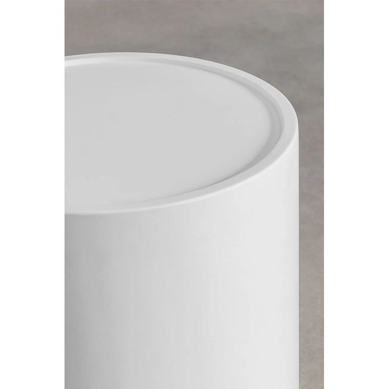 Mesa lateral Redonda de Cemento Blanco Brillante (Ø35 cm) Darwys 2