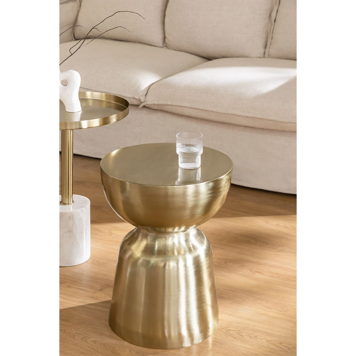 Mesa lateral en Metal Dorado 36 cm Zakia 1