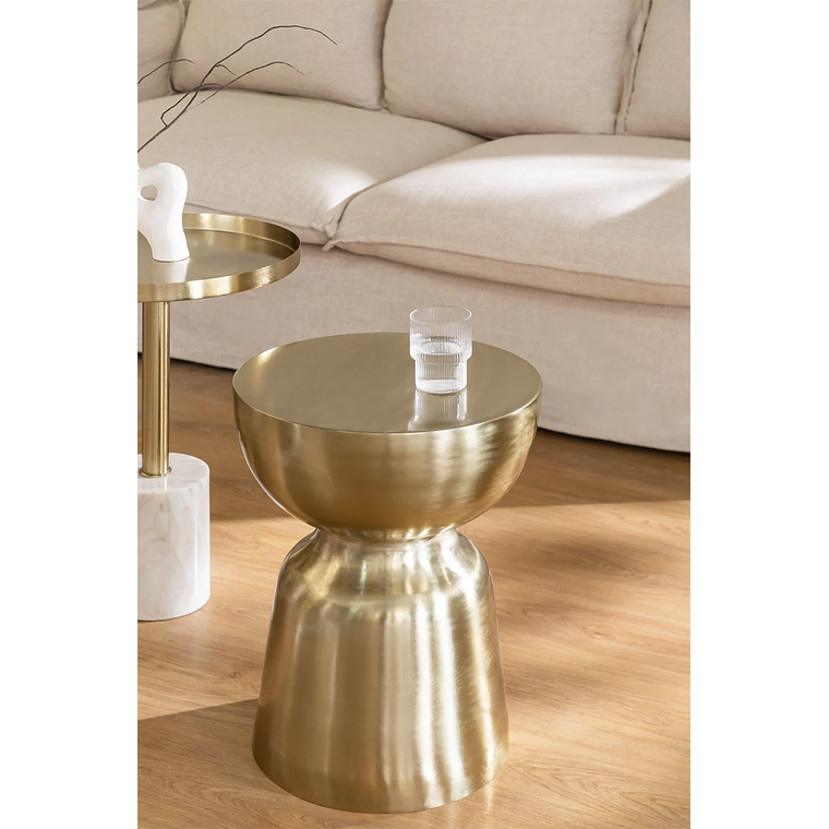 Mesa lateral en Metal Dorado 36 cm Zakia 1