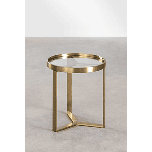 Mesa lateral en Vidrio y Acero (Ø45 cm) Amelia
