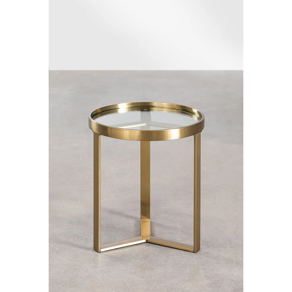 Mesa lateral en Vidrio y Acero (Ø45 cm) Amelia 3