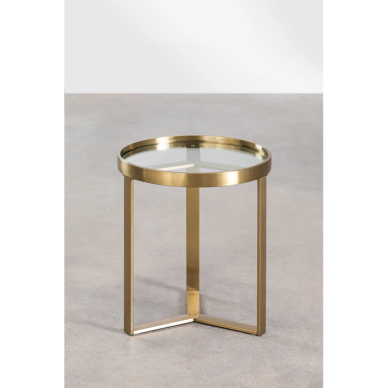 Mesa lateral en Vidrio y Acero (Ø45 cm) Amelia 3