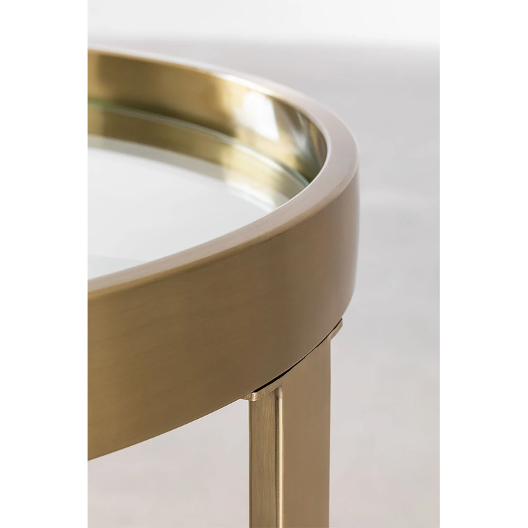 Mesa lateral en Vidrio y Acero (Ø45 cm) Amelia 4