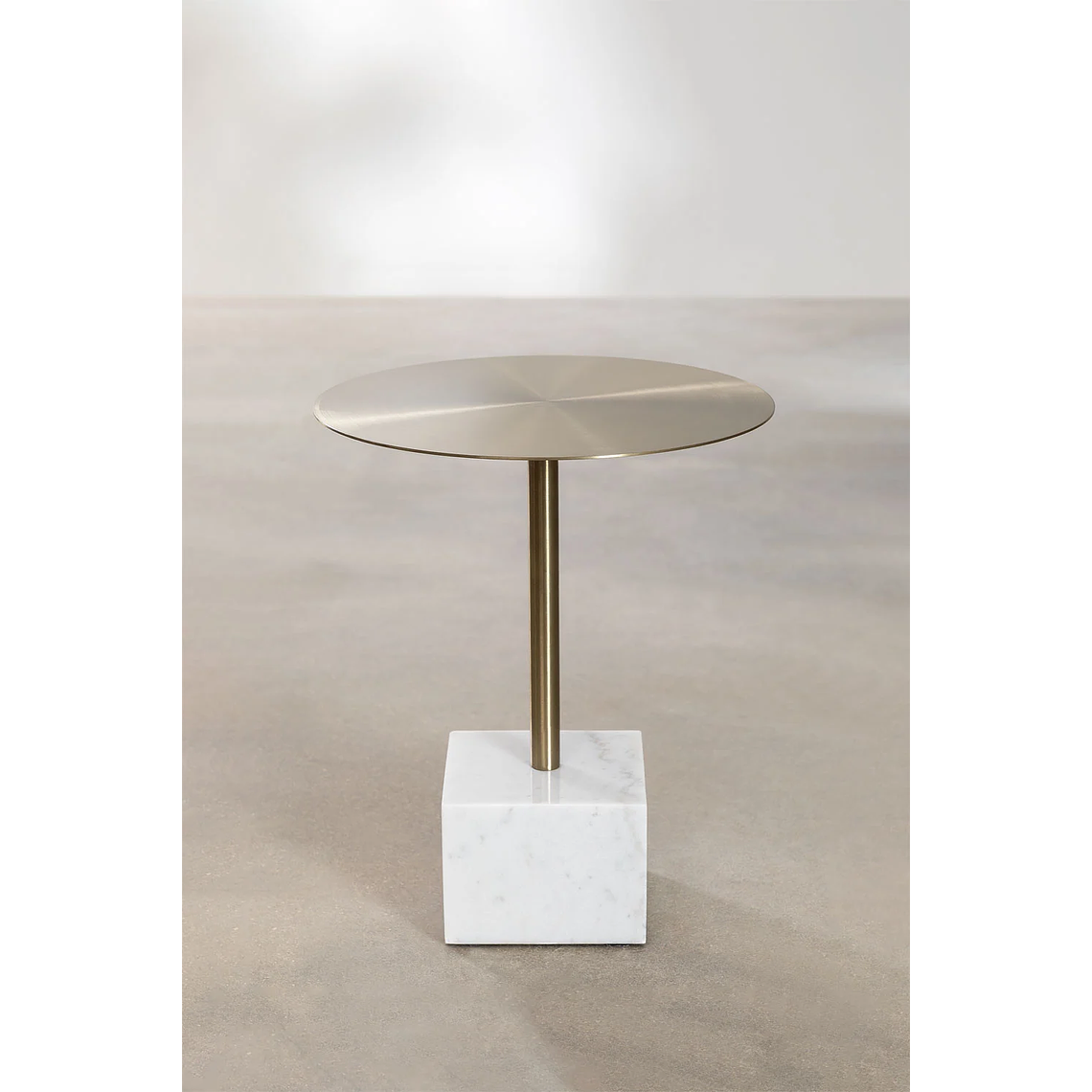 Mesa lateral Redonda en Acero Blanco (Ø45 cm) Zenion 2