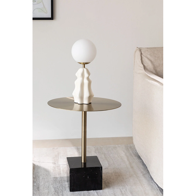 Mesa lateral Redonda en Acero Negro (Ø45 cm) Zenion 1