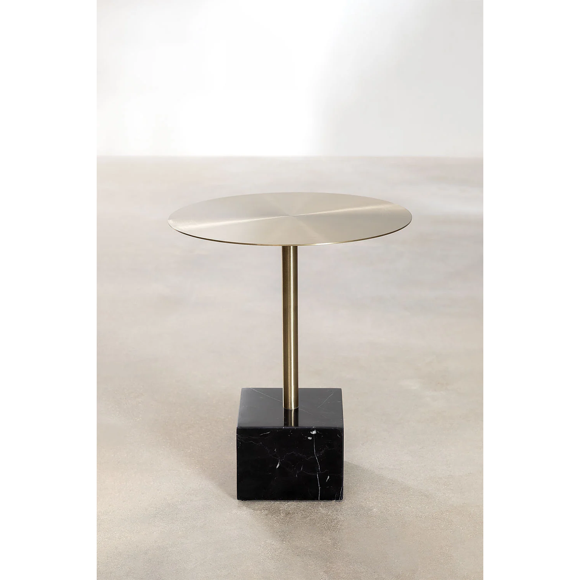 Mesa lateral Redonda en Acero Negro (Ø45 cm) Zenion 2