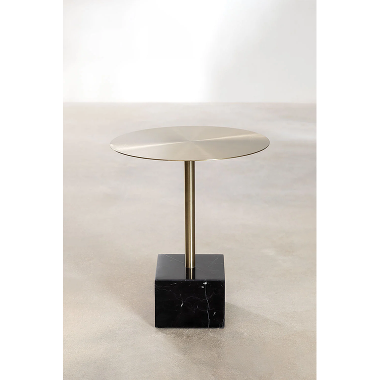 Mesa lateral Redonda en Acero Negro (Ø45 cm) Zenion 2