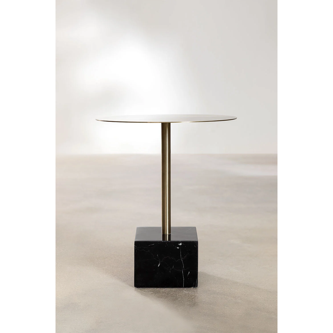 Mesa lateral Redonda en Acero Negro (Ø45 cm) Zenion 3