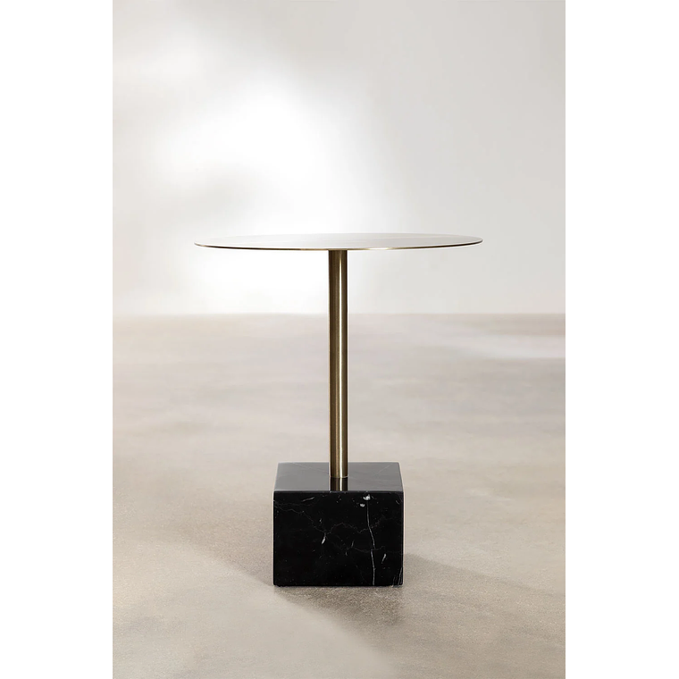 Mesa lateral Redonda en Acero Negro (Ø45 cm) Zenion 3