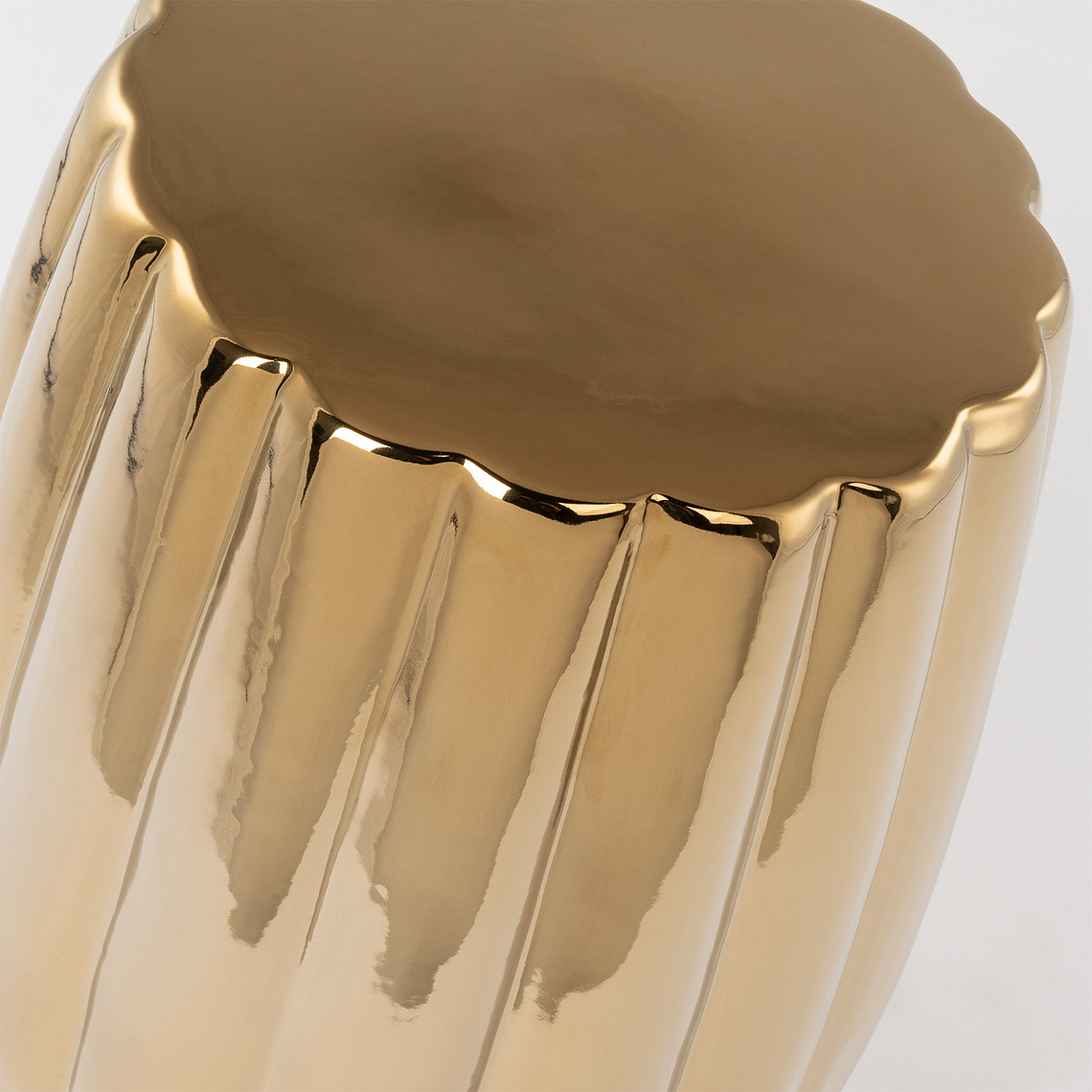 Mesa Auxiliar Redonda de Cerámica (Ø28 cm) Tim Metalizada 3