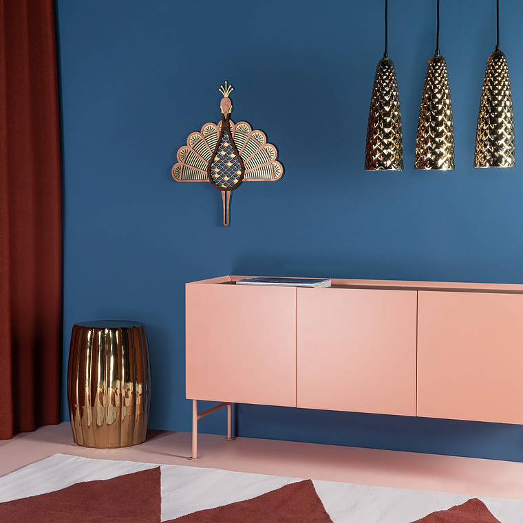 Mesa Auxiliar Redonda de Cerámica (Ø28 cm) Tim Metalizada 5