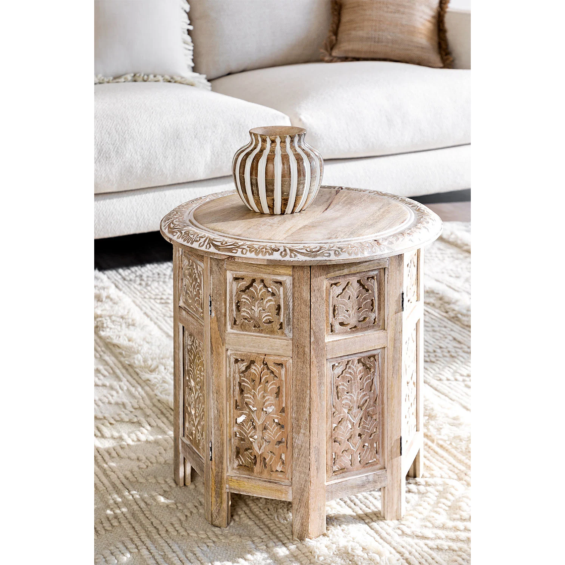 Mesa Auxiliar Plegable en Madera de Mango 44,5 cm Kasira Design 1