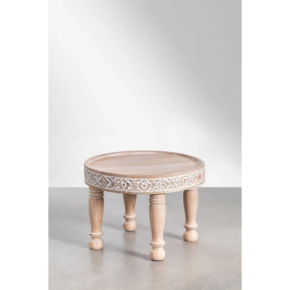 Mesa lateral redonda en madera de mango 58 cm Jaryel 1