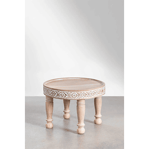 Mesa lateral redonda en madera de mango 58 cm Jaryel