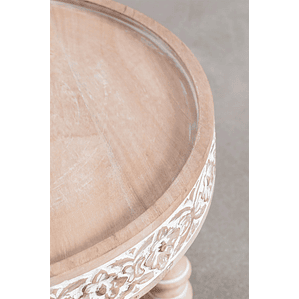 Mesa lateral redonda en madera de mango 58 cm Jaryel