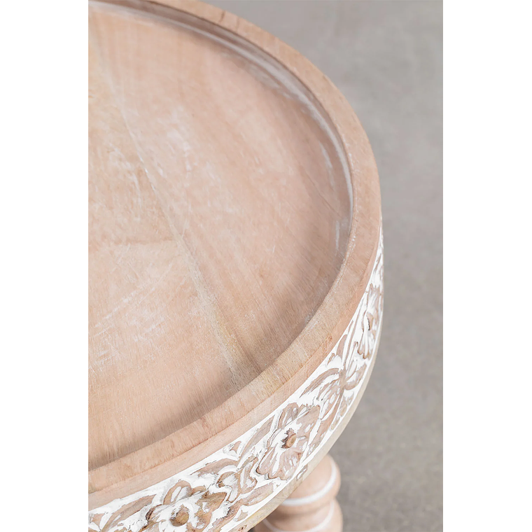 Mesa lateral redonda en madera de mango 58 cm Jaryel 2