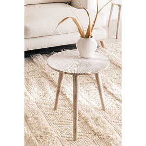 Mesa lateral Redonda en Madera de Mango 40 cm Nabordi