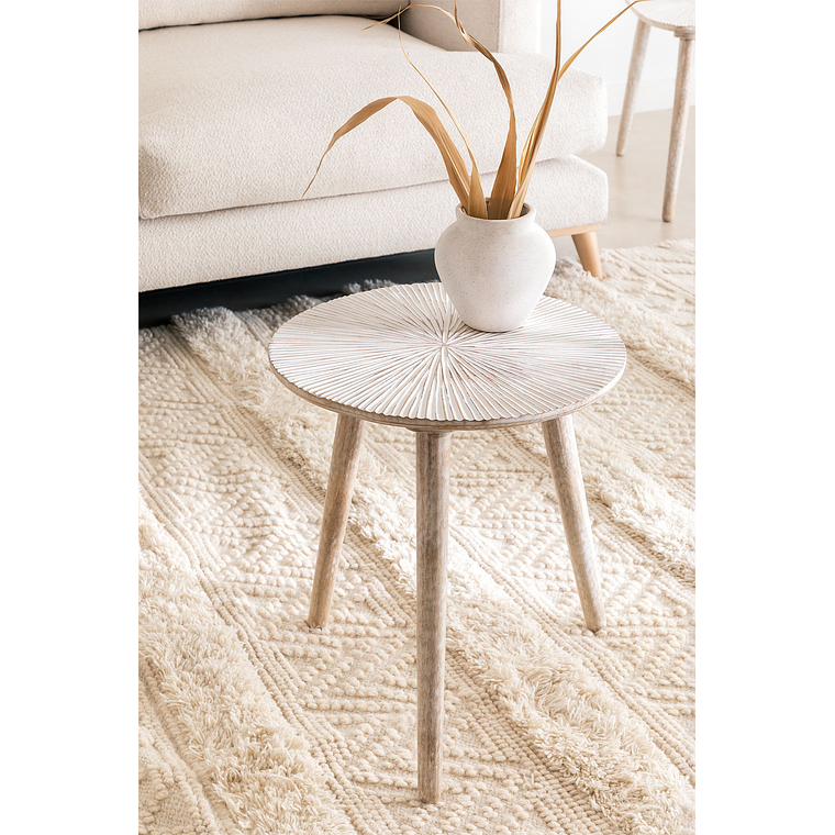 Mesa lateral Redonda en Madera de Mango 40 cm Nabordi 1