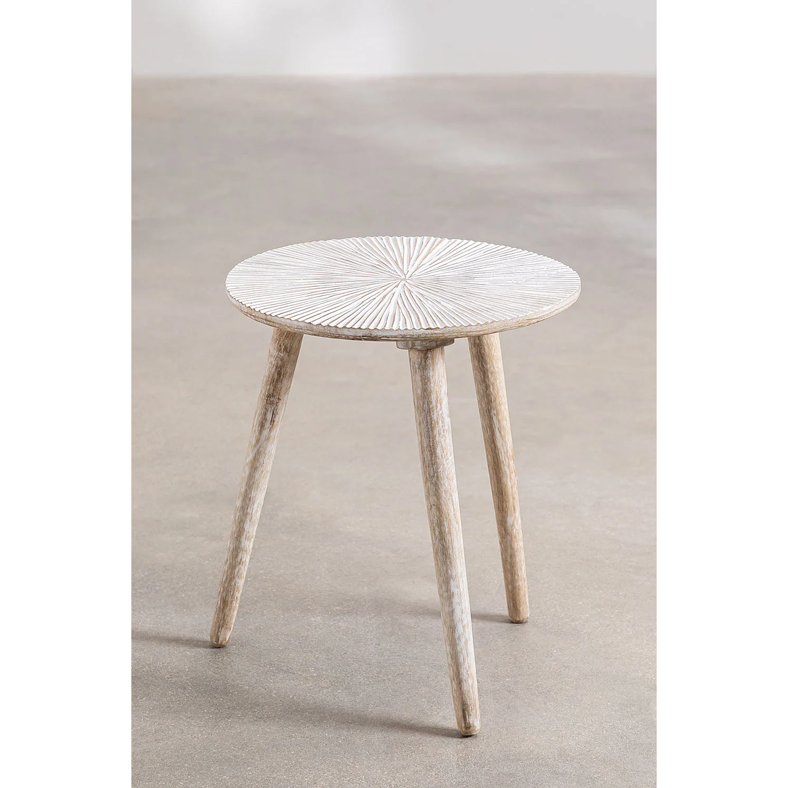 Mesa lateral Redonda en Madera de Mango 40 cm Nabordi 3