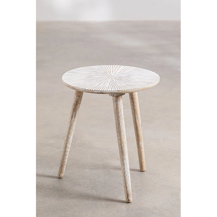 Mesa lateral Redonda en Madera de Mango 40 cm Nabordi 3