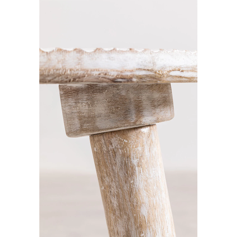 Mesa lateral Redonda en Madera de Mango 40 cm Nabordi 5