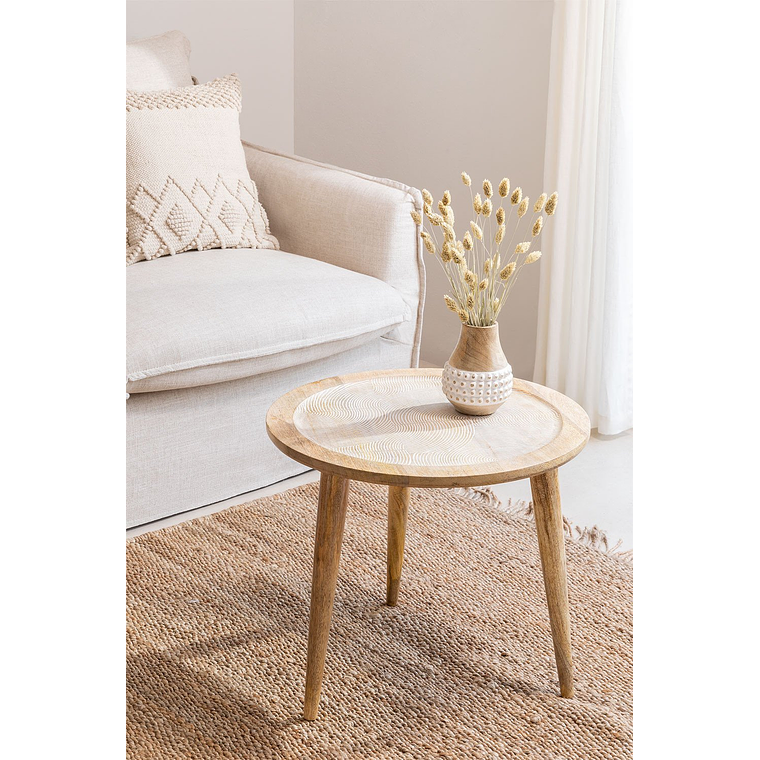 Mesa lateral en Madera de Mango 55 cm Diborna 1