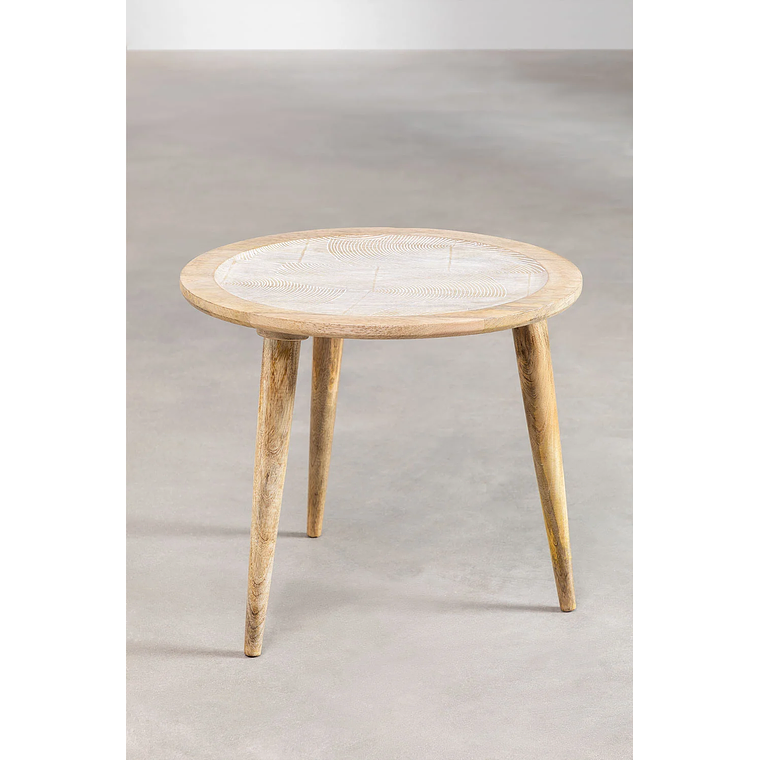 Mesa lateral en Madera de Mango 55 cm Diborna 2