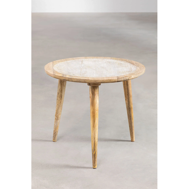 Mesa lateral en Madera de Mango 55 cm Diborna 3