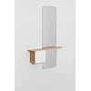 Mesa de arrimo con espejo 78 cm Varna blanco madera natural