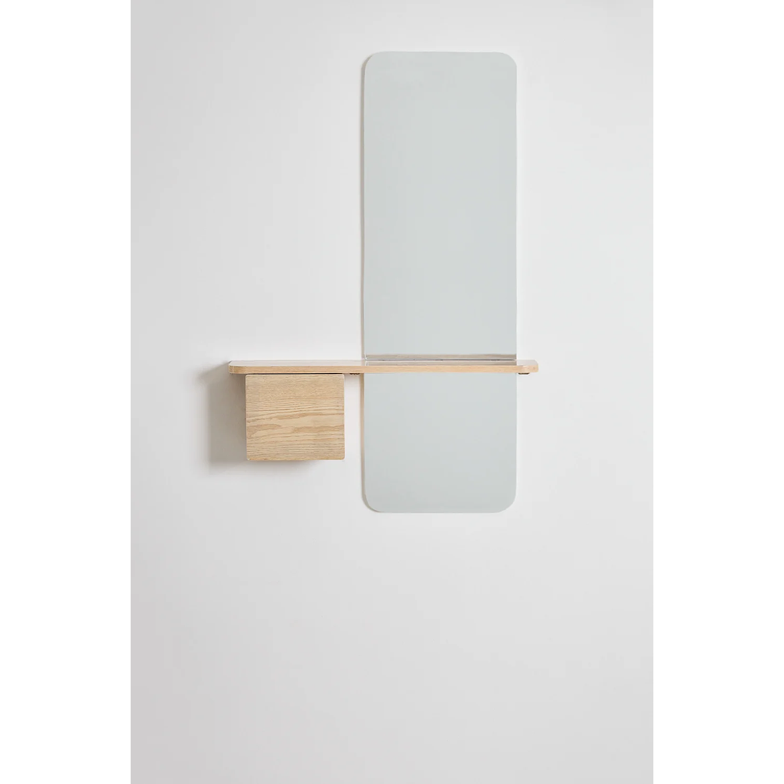 Mesa de arrimo con espejo 78 cm Varna madera natural 3